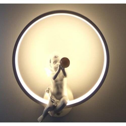 Wall Lamps Indoor Black White Wall Lighting Minimalist Art Sconce Interior With Angel Bird Home Decoration wall