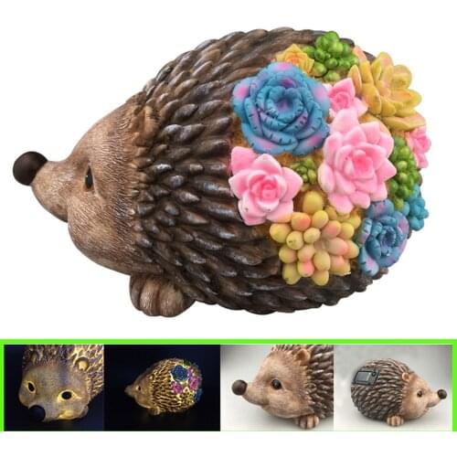 Hedgehog Solar Garden Statues and Sculptures Outdoor Decor, Garden Figurines with Solar Powered Lights for Patio,Lawn,Yard