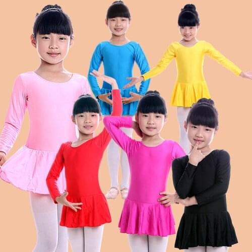 Long Sleeved Rhythmic Gymnastic Leotard Skate Ballerina Clothes Discount Roupa De Bailarina Girls Ballerina Dress Dance Costumes