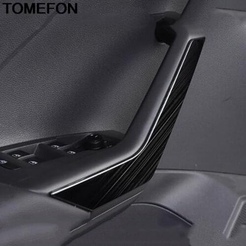TOMEFON For Volkswagen T-Cross 2018 2019 2020 Car Side Door Inner Handle Strip Frame Molding Cover Trim Interior Accessories SS
