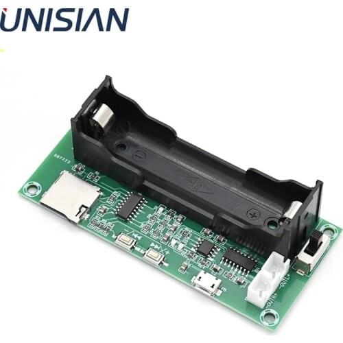 UNISIAN PAM8403 2.0 Mini Audio Power Amplifier Board 2X3W Dual channels Support TF Card signal input 18650 battery DC 5V 1A