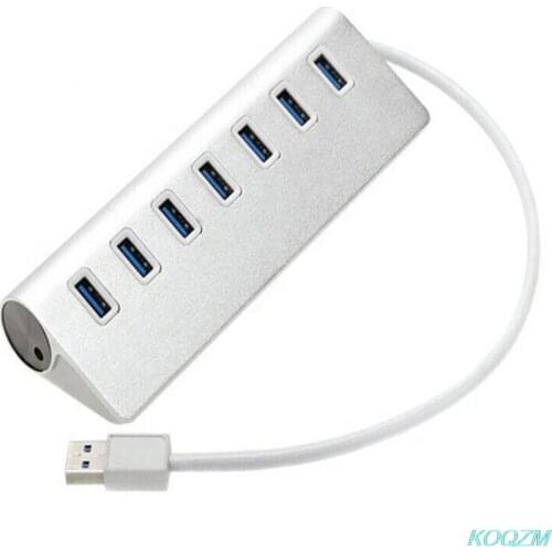 USB 3.0 Hub Powered 7 Port Data Hub SuperSpeed Adapter for Windows Mac PC