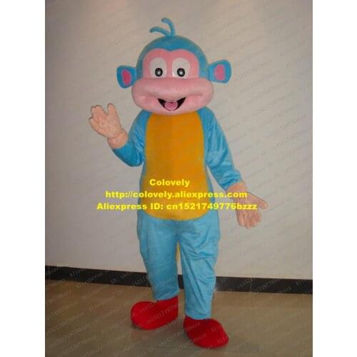 Lively Blue Boots Monkey Orangutan Gorilla Orangoutang Simian Ape Adult Mascot Costume With Yellow Fat Belly No.442 Free Ship
