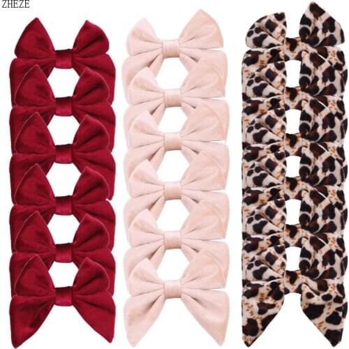 12pcs/lot Chic 3" Girl Solid Velvet Hair Sailor Bow Handmade Barrette DIY Hair Accessories Kids Headwear Women 2019 Hair Clip