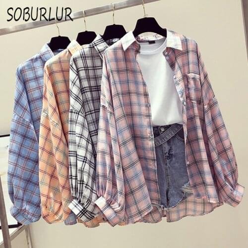 Summer Casual Lattice Blouse Women Cotton Loose Long Sleeve Polo-neck Shirts Spring Office Lady Pocket Patchwork Blouses Tops