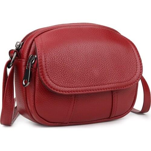 WHTUOHENG Red Color Women Mini Phone Shoulder Bag For Girls Fashion Genuine Cow Real Leather Lispstick Money Crossbody Clutches