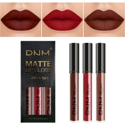 3Pcs/set Colorful Lip Gloss Makeup Fine Texture Waterproof Anti-sweat Long-wearing Not Stick The Cup Lip Glaze Makeup Tool TSLM1