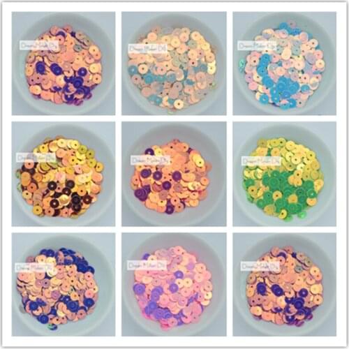 50g/lot 6mm Brilliant Round PVC loose Sequins Paillettes for sewing/wedding decoration confetti Garment Accessories