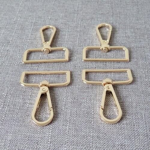 50pcs/lot 38mm webbing metal bag accessories belt straps buckle pet dog leash straps swivel eye trigger belt buckle hardware