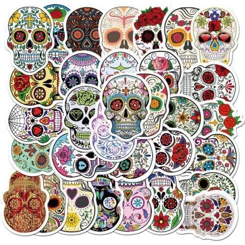 50PCS Terror Series Skeleton Dark Funny Sticker For Luggage Laptop Bicycle Fridge Skateboard Decals Kids Toy Graffiti Stickers