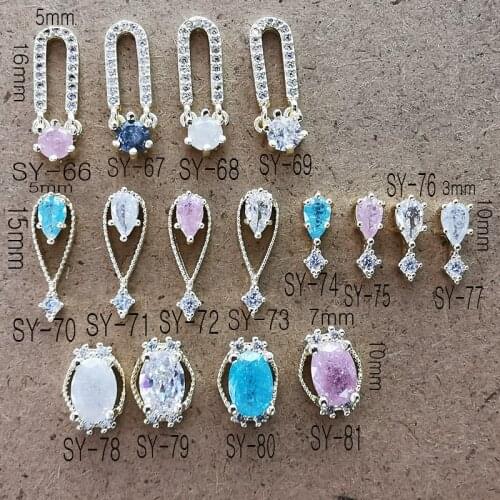 5pcs/lot Alloy luxury Zircon Nail Parts 3D Nail Art Accessories Korea Glitter Rhinestone Charm Jewelry Nail Tips Supplies Deco