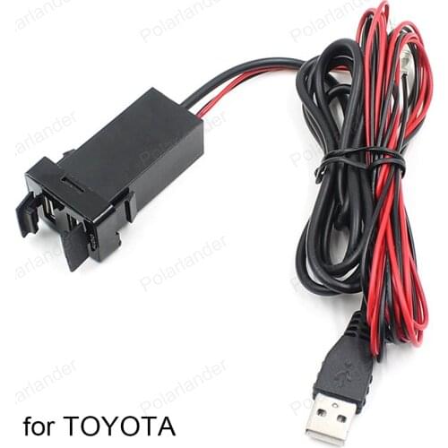 Audio Port Interface Car Charger adapter for T/OYOTA Car Accessary Dual USB cell phone Charger