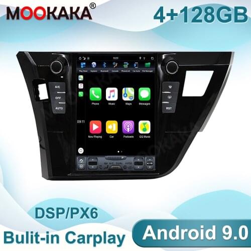 128G Android 9 Tesla Screen Car Multimedia Player For Toyota Corolla 2014 -2016 GPS Navigation Auto Video Audio Stereo Head Unit