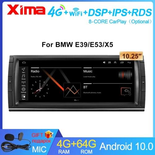 XIMA 10.25 Inch Android 2 Din Car Radio Multimedia Video Player autoradio Rds dvd Vertical Screen For Bmw E39 X5 E53 M5 Tesla