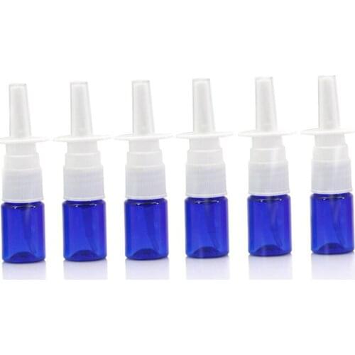 Free shipping for 130pcs 10ml PET clear nasal spray bottle with colors, PET clear nasal spray bottle