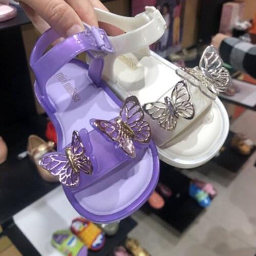Childrens Mini Melissa Jelly Shoes 2020 new summer Butterfly Candy sandals Baby Girl Princess Beach Shoes Girl Sandals MN029