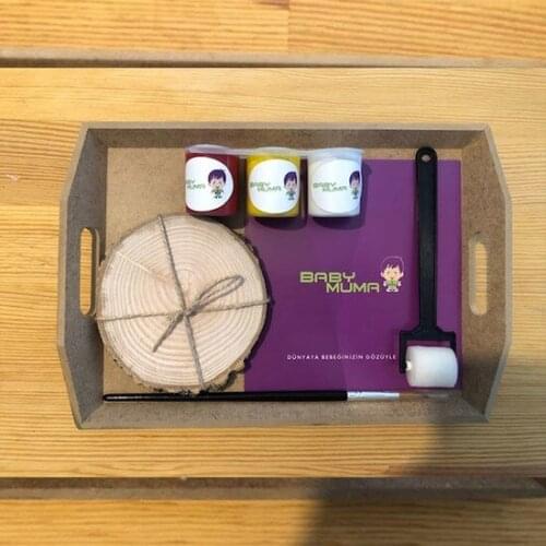 Baby Muma Montessori Game/﻿ahşap Disc Pack paintable decorative objects декоративные предметы под роспись