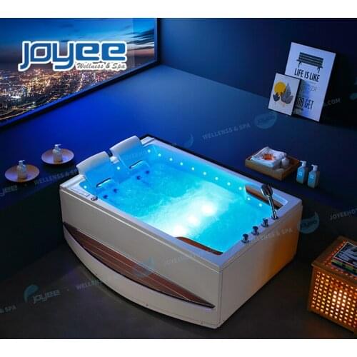 JOYEE 1.8M Double Size Bathroom Shower Bath Tubs Jacuzzi Function Whirlpool Massage Bathtub With Color Led Lights