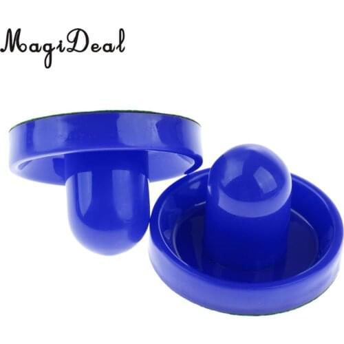 MagiDeal 2 Pieces 95mm Air Hockey Felt Pushers Goalie Handles Paddles Replacement Large Blue