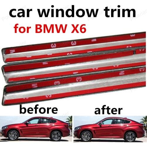 Hot sell Car Window Decoration Accessories without column For BMW X6 Car Sill Trim Stainless Steel