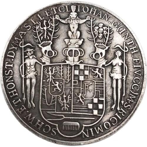 1669 German Willpower Crown Coin Skull Commemorative Coin Collection Souvenirs Home Decoration Crafts Ornaments Gift