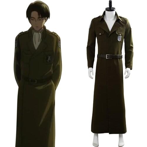Attack on Titan Cosplay Costume Eren Scouting Legion Soldier Officer Trench Coat Uniform Halloween Carnival Costumes
