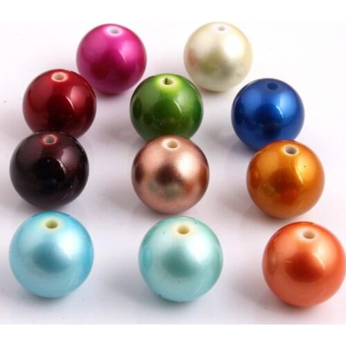 Kwoi Vita AAA Quality 20MM 100pcs A lot Acrylic Imitation Dull Pearl beads for Chunky DIY Necklace Making