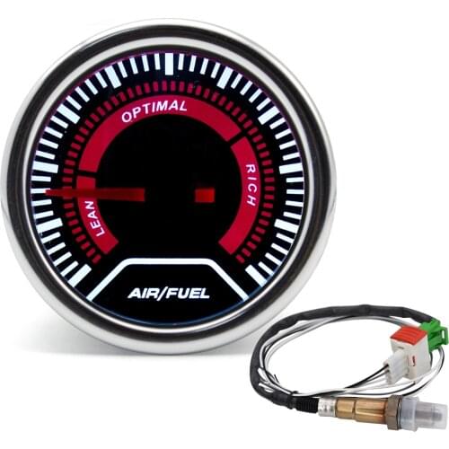 Smoked Face AFR Gauge 52MM Air Fuel Ratio With Narrowband O2 Oxygen Sensor 0258006028 Racing Gauge for 12V Car Pointer Meter