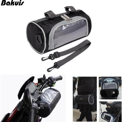 Motorcycle Electric Car Front Handlebar Bag Large Capacity Touch Screen Small Bag Removable Shoulder Strap Storage Bag