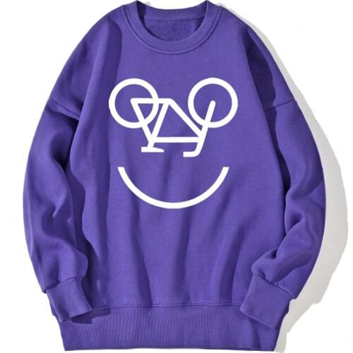 Smile Bicycle Print Mens Sweatshirt Hip Hop Fashion Fleece Hoody Outwear Hipster Pullovers 2020 New Autumn Sudaderas Masculino