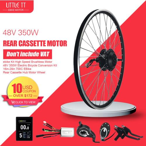 EBIKE Conversion Kit 48V 350W Rear Cassette hub Motor wheel Optional 16-29"700C Electric Motor for bike Kit