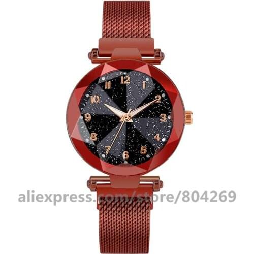 Wholesale Womens Quartz Watch Alloy Fashion Wrist Watch Magnetic Band Alloy Women Dress Watches 8717