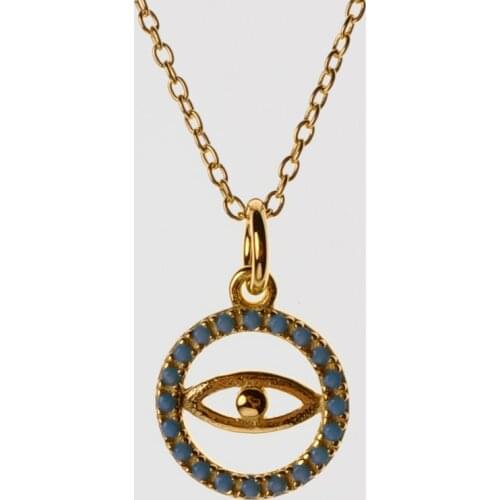 Amorita boutique Silver925 gold color eyes collarbone chain necklace