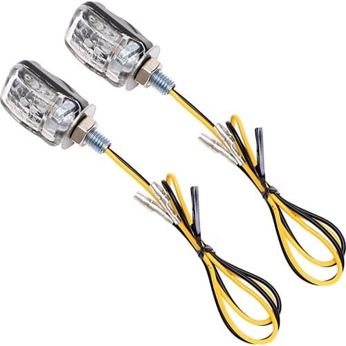 A pair Motorcycle Bike Indicator Blinker Amber 12V Mini Turn Signal Light Indicators 6 LED