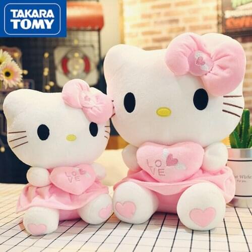 TARAKA TOMY Hello Kitty Doll Girl Pillow Hello Kitty Plush Toy Girl Baby Birthday Gift Doll Cute
