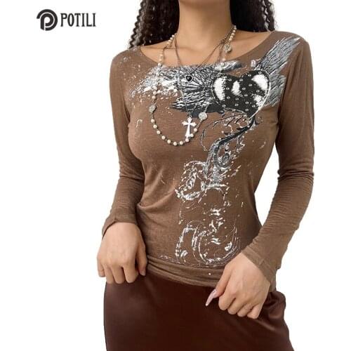 POTILI Women's Long T-shirts
