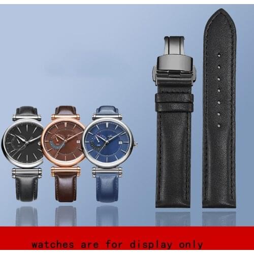 CICIDD Genuine Leather Watchband Suitable For Fiyta GA850002 WGA860011 Series Black Males Wristband 18mm 20mm