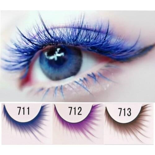 1Pairs Exaggerated Color False Eyelashes Art Studio Makeup Eye Lashes Fake Eyelashes for Stage Performance