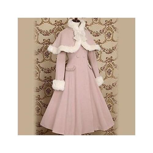 Long Sleeve Pink Velvet Princess Lolita Coat