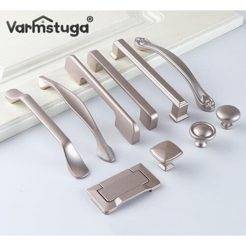 VARMSTUGA Aluminum Alloy Pearl Nickel Cabinet Handles Drawer Knobs Kitchen Cupboard Door Pulls Furniture Handle Cabinet Hardware