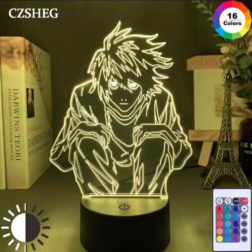 Manga Death Note L Lawliet Figuur Led Nachtlampje Voor Anime Kamer Winkel Decor Idee Cool Kids Kind Slaapkamer Tafel lamp Ryuk F