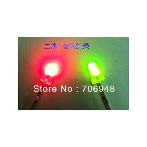 3mm leds,red/green color,diffused lens,non-polarity bicolor led