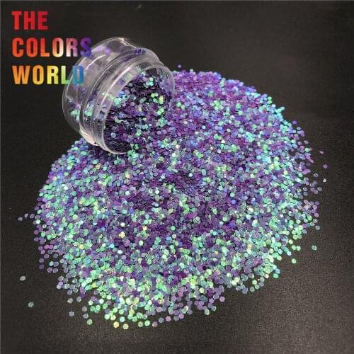 TCI06 Pearlescent Iridescent Dark Purple Color Hexagon Shape Nail Glitter Nail Art Decoration Makeup Tumbler DIY Accessorie