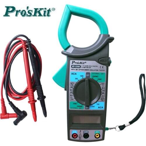 ProsKit MT-3266 Clamp Meter 1000A High Precision Electrician Maintenance 1/2 Digital Electrician AC DC Current Test Meter