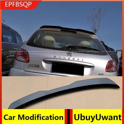 Rear Roof Lip Spoiler For Peugeot 207 2006-2011 Hatchback Spoiler ABS Gloosy Black / Carbon Fiber Color Car Tail Wing Decoration