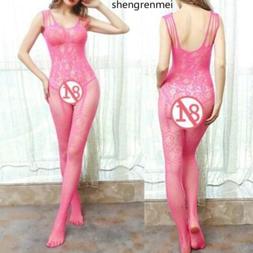 Shengrenmei Female Red Jumpsuit Sleepwear Bodysuits Embroidery Nightwear Sexy Lingerie Teddy Women Bodystocking Erotic Underwear