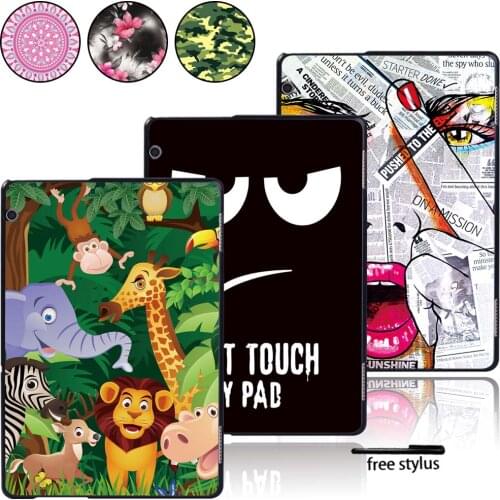 Lightweight Hard Shell Tablet Case Cover Fit Huawei MediaPad T3 8.0 /T3 10 9.6" /T5 10.1inch Painted Pattern Tablet Case+Pen