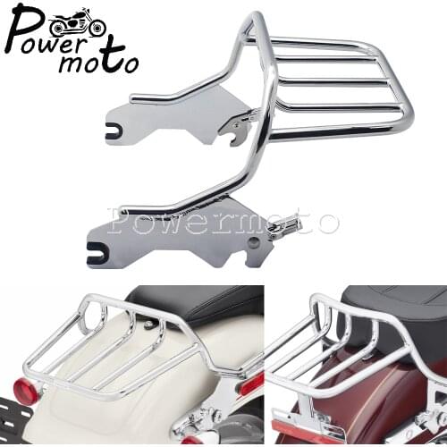 1PCS Motorcycle Chrome Two-up Quick Detachable Holdfast Luggage Rack For Harley Softail Sport Glide FLSB Low Rider S FXLR FXLRS