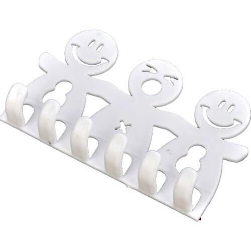 1Pc Wall Mounted Toothbrush Holder Suction Cup Cute Cartoon Smile Bathroom Sets 5 Position Suction Hooks Toothbrush Rack