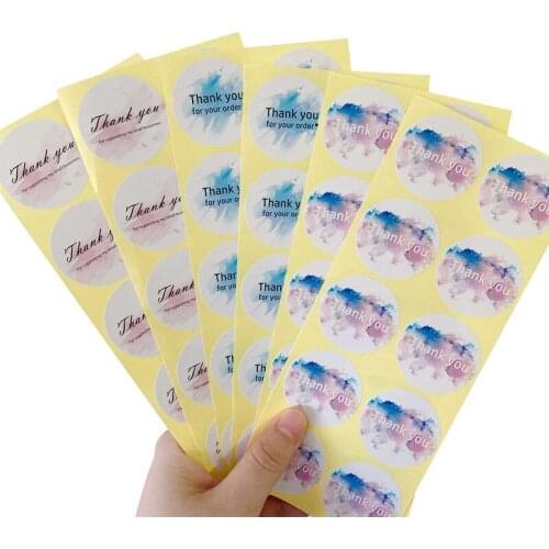 100pcs 35mm DIY decorative sticker splash ink thank you series scrapbooking for Package stationery sticker